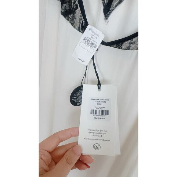 sleep with jacques francine slip dress white size 1 (US4) - Picture 12 of 13